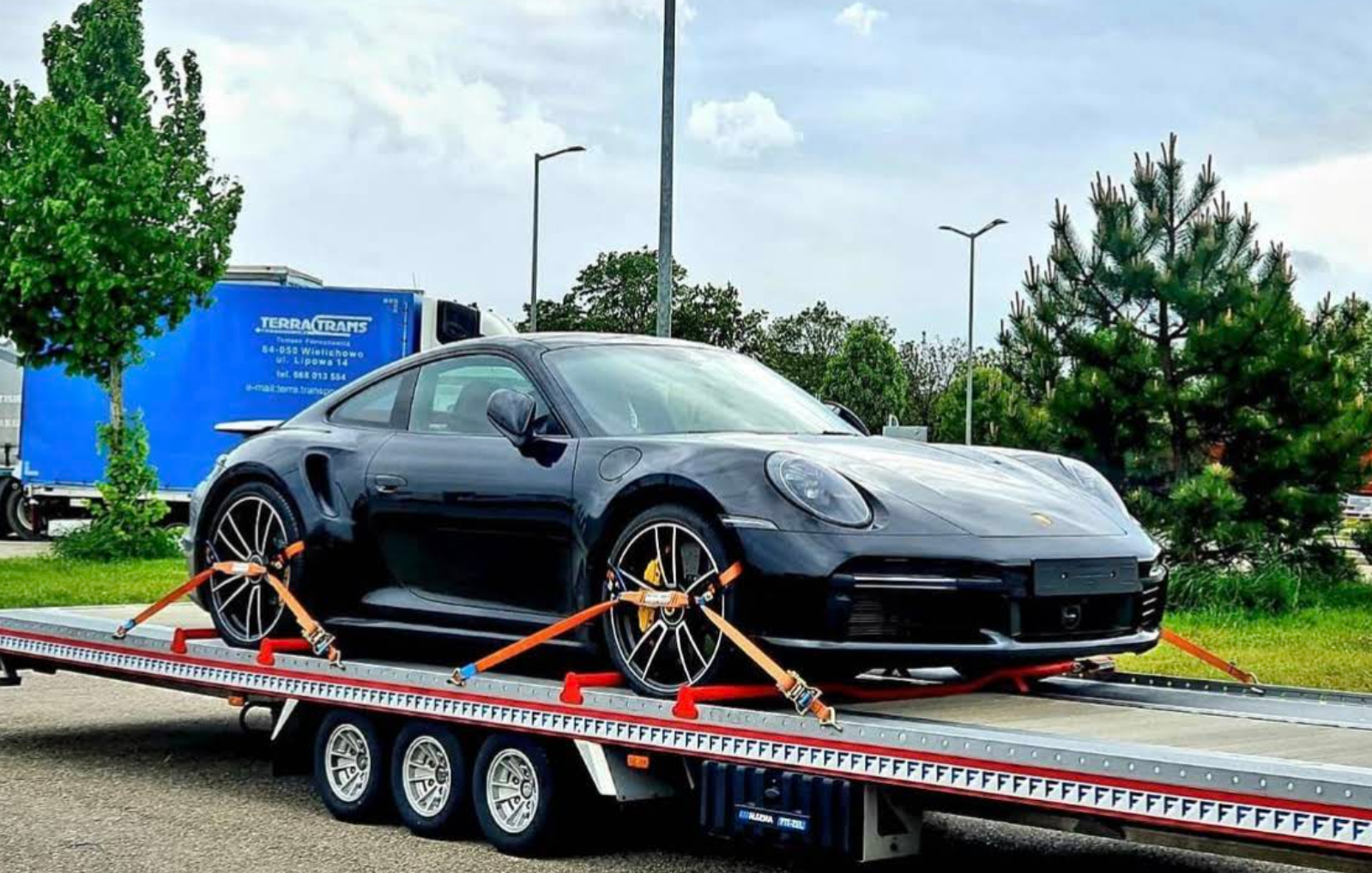 Black Porsche 911 Turbo S Delivery